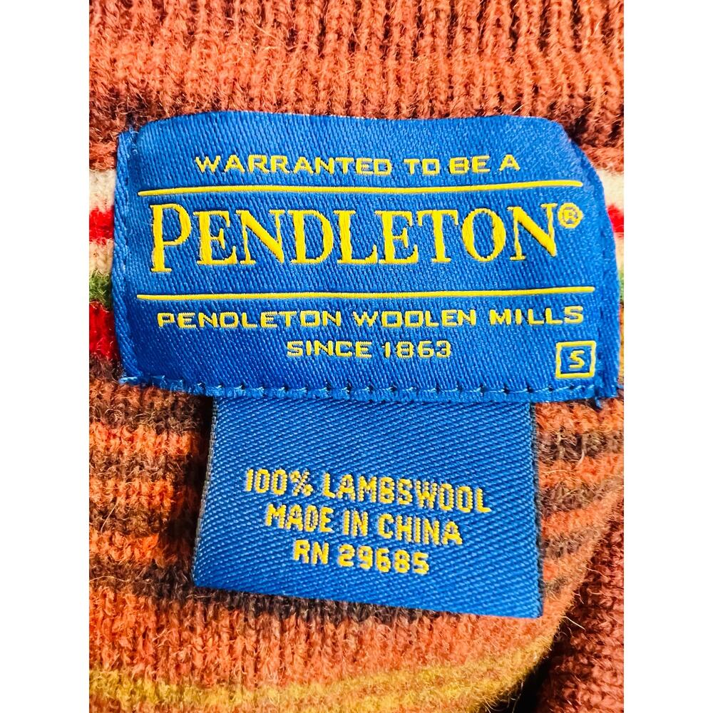 Pendleton Vintage 100% Lambswool Southwestern Azt… - image 8